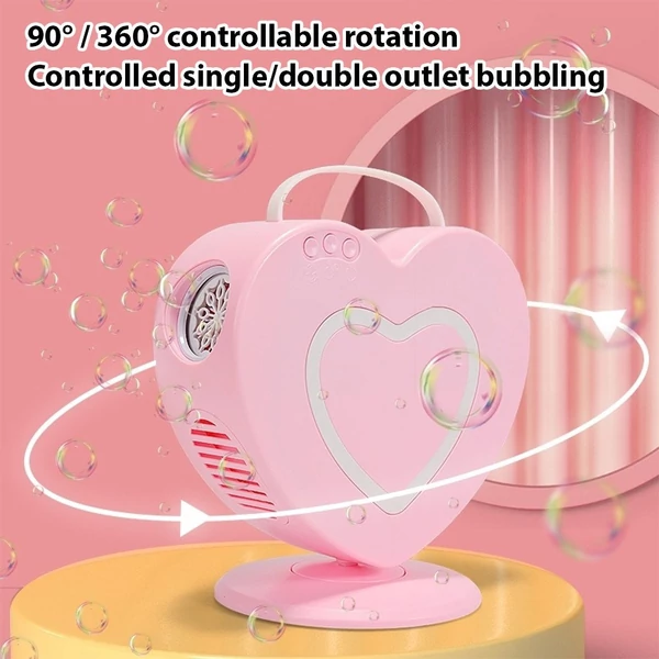 ES-73 elektromos buborékgép kültéri esküvőkhöz, interaktív szív alakú újratölthető akkumulátor - Pink