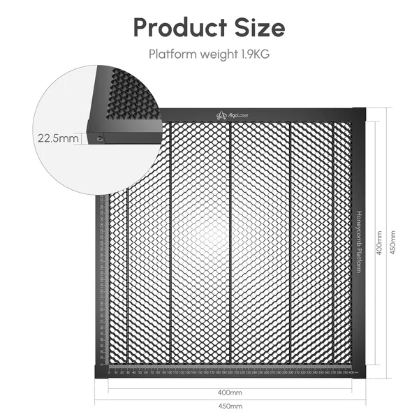 Algolaser barkácskészlet 10 W lézergravírozó Y tengelyű forgóhengerrel és 400x400 mm-es lézeres méhsejt munkaasztallal
