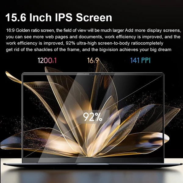 Ninkear N15 PRO Laptop 15,6 hüvelykes 60 Hz IPS képernyő 1920*1080 IPS kijelző 32GB DDR4 1TB SSD Windows 11