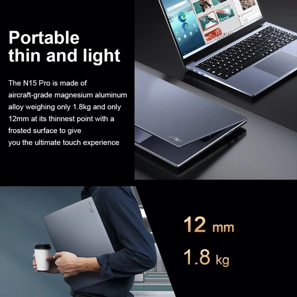 Ninkear N15 PRO Laptop 15,6 hüvelykes 60 Hz IPS képernyő 1920*1080 IPS kijelző 32GB DDR4 1TB SSD Windows 11