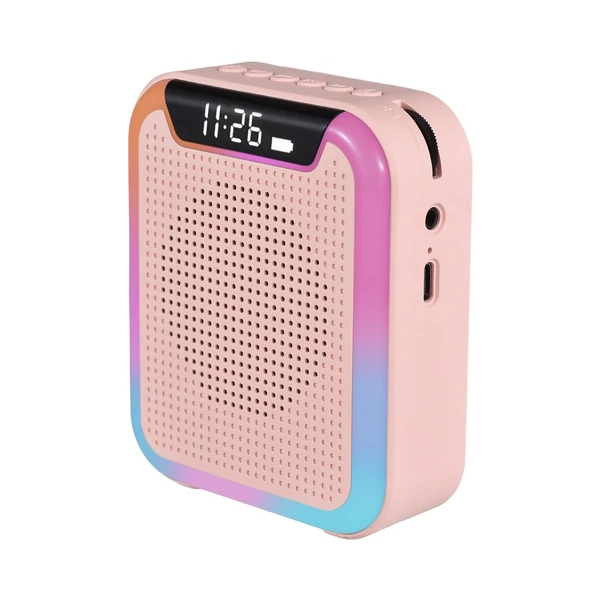 M9 Hangerősítő hordozható megafon PA rendszer vezetékes fejre szerelt mikrofonnal - Pink