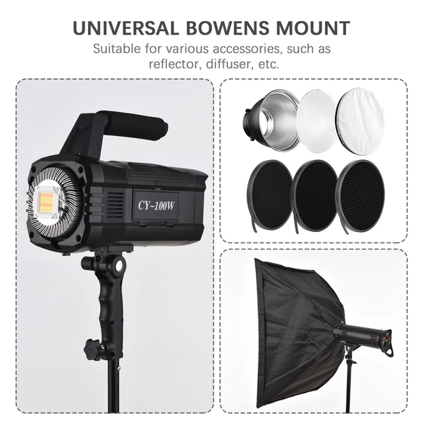 Andoer CY-200W 200W COB Stúdió LED videófény fényképező lámpa