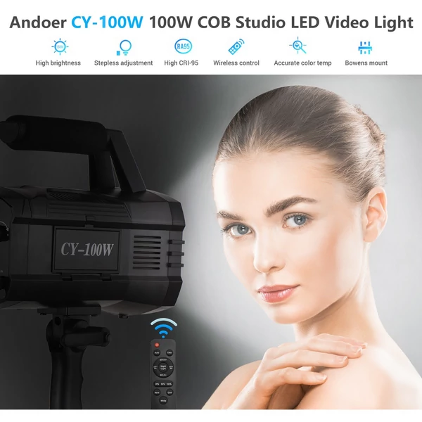 Andoer CY-200W 200W COB Stúdió LED videófény fényképező lámpa