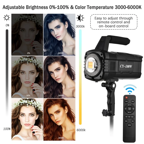 Andoer CY-200W 200W COB Stúdió LED videófény fényképező lámpa