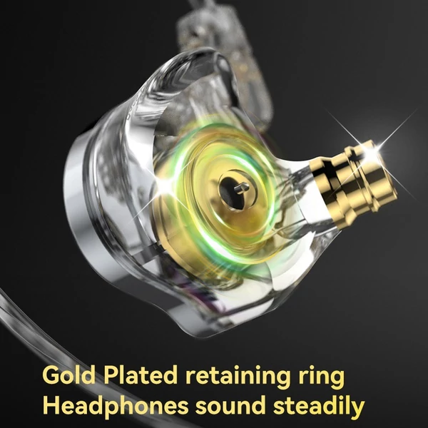 QKZ AK6-Zeus fülbe helyezhető vezetékes fülhallgató monitoros fejhallgató mikrofonnal - Fekete