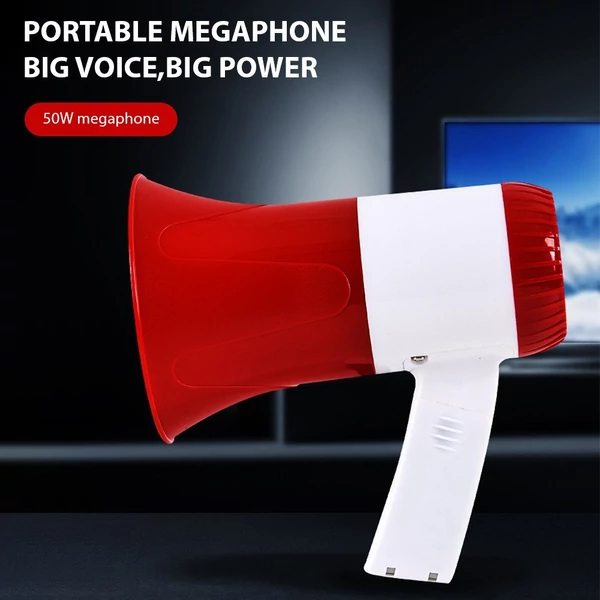 Megafon hangszóró 50 W teljesítményű BT riasztó megafon erősítő