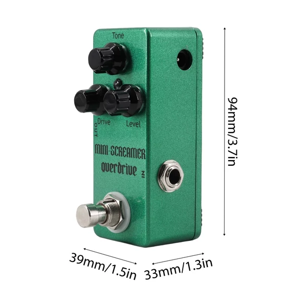 Guitar Overdrive pedál Elektromos gitáreffektek pedál 3 gombos Mini gitár túlvezérlés effektor