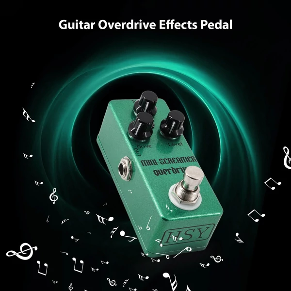 Guitar Overdrive pedál Elektromos gitáreffektek pedál 3 gombos Mini gitár túlvezérlés effektor