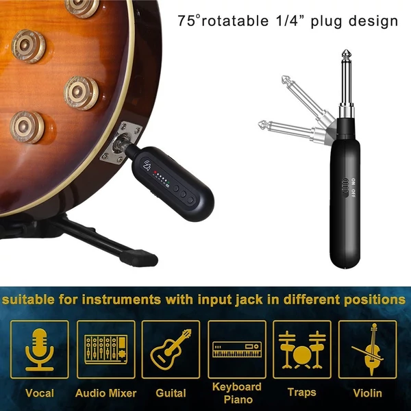 JTS-5 vezeték nélküli gitárrendszer, újratölthető gitár adóvevő készlet