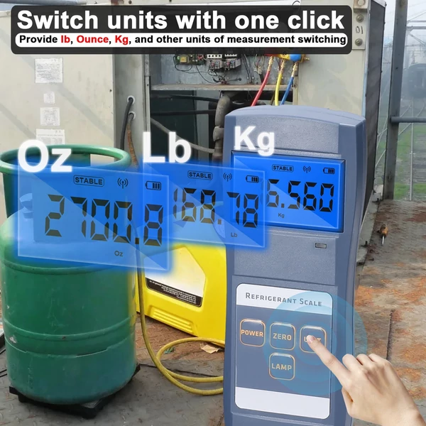 Digitális hűtőmérleg, 90 kg kapacitású elektronikus mérleg hűtőközegekhez