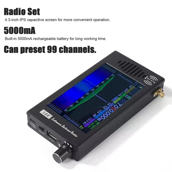 Hordozható kézi rádió készlet SDR Rádióvevő Professzionális 100KHz-149MHz Rádió