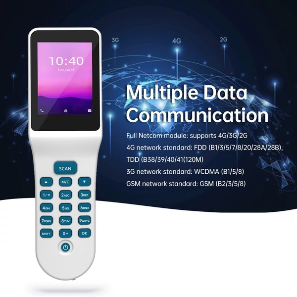 Kézi Android 7.1 POS / PDA terminál, készletgép 1 GB+8 GB tárhely 2,4 hüvelykes képernyő