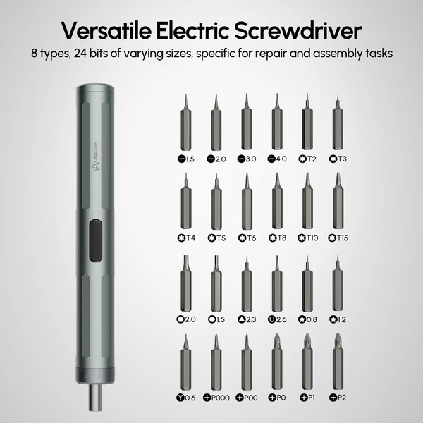 Algolaser elektromos csavarhúzó 24 mágneses bit, 9 nyomatékbeállítású akkus újratölthető csavarhúzó
