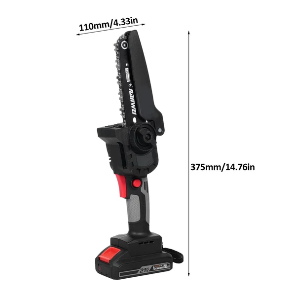 Mini 6 hüvelykes láncfűrész 21V 2000mAh akkumulátorral - 2 akkumulátor