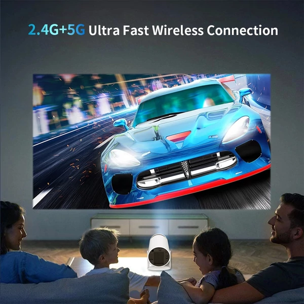 Projektor 4K dekódolás 120 ANSI Lumen 2.4G+5G WiFi trapéztorzítás korrekció