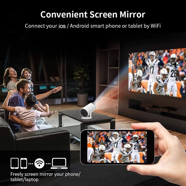 Projektor 4K dekódolás 120 ANSI Lumen 2.4G+5G WiFi trapéztorzítás korrekció