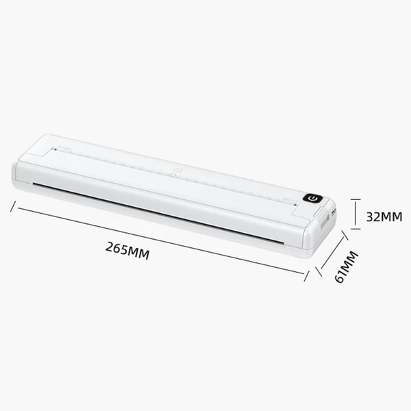 Hordozható vezeték nélküli, tinta nélküli nyomtató, támogatja a 8,26"x11,69"-es hőpapírt, BT csatlakozás - Kék