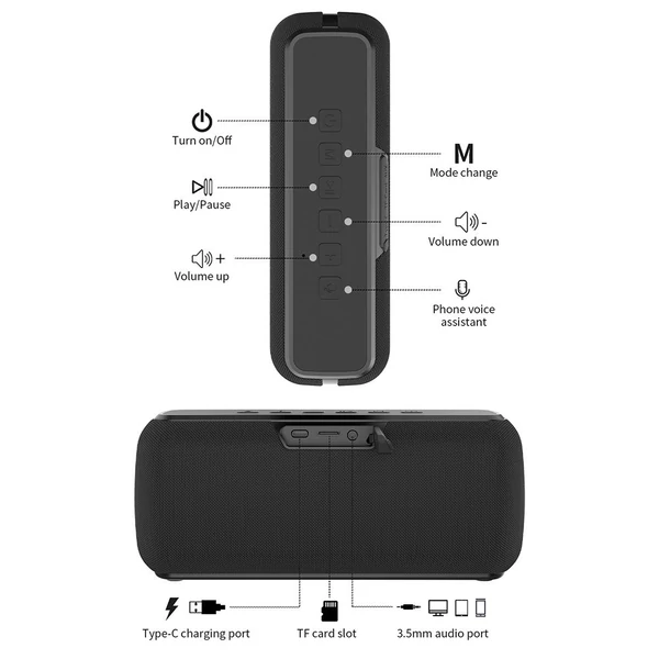 XDOBO X8 II 60W hordozható vezeték nélküli kültéri hangszóró BT5.0 technológia IPX5 vízálló - Kék