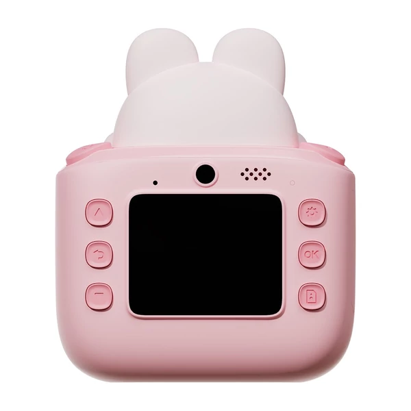 48MP első és hátsó gyereknyomtató kamera hőnyomtatás - Pink mackó