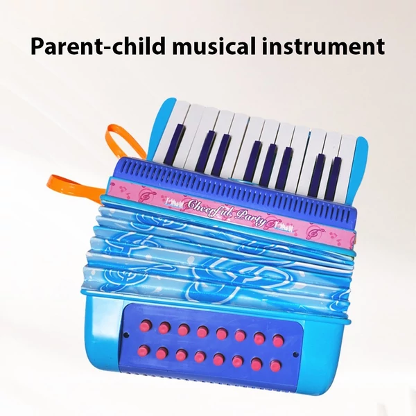 Mini 20 gombos 16 basszus harmonika ABS anyag csattal, könnyű gombbal - Kék