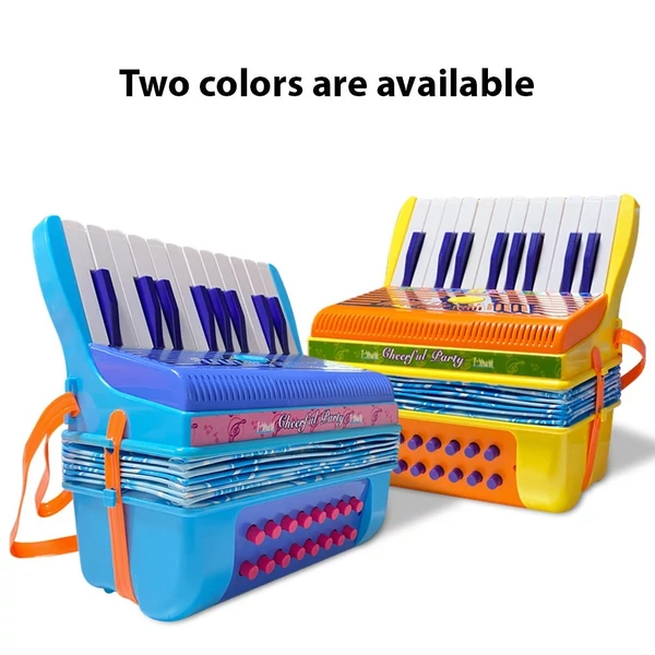 Mini 20 gombos 16 basszus harmonika ABS anyag csattal, könnyű gombbal - Kék