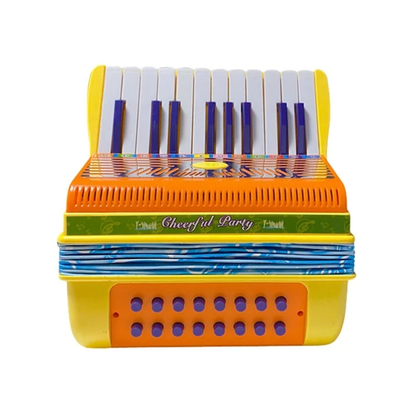 Mini 20 gombos 16 basszus harmonika ABS anyag csattal, könnyű gombbal - Sárga