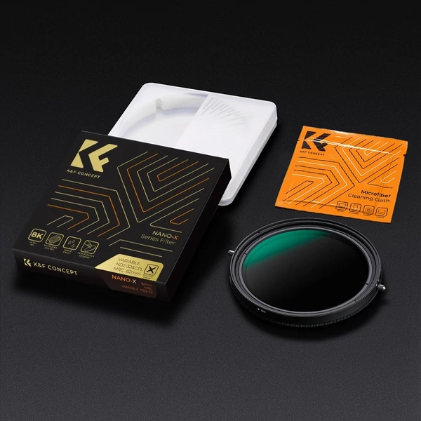 K&F CONCEPT 2 az 1-ben változtatható, állítható ND szűrő, semleges sűrűségű fader - 67 mm