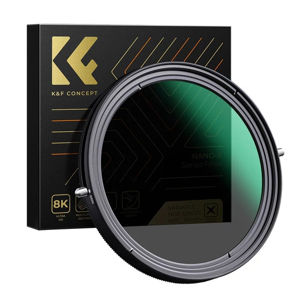K&F CONCEPT 2 az 1-ben változtatható, állítható ND szűrő, semleges sűrűségű fader - 67 mm