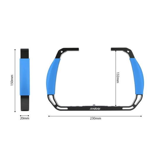 Andoer sportkamera víz alatti búvárberendezés, kézi stabilizátor akciókamera ketrecéhez - Kék