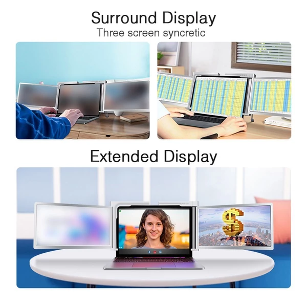 11,6 hüvelykes hordozható háromképernyős monitor laptop FHD bővítőképernyő