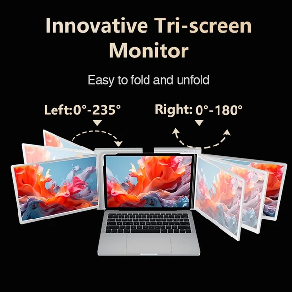 13,3 hüvelykes hordozható háromképernyős monitor laptop FHD bővítőképernyő