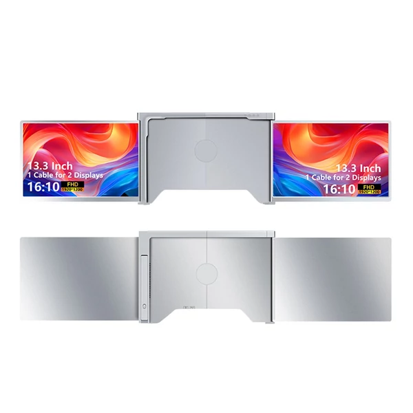13,3 hüvelykes hordozható háromképernyős monitor laptop FHD bővítőképernyő