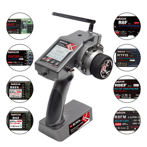 RC6GS V3 távirányítós adó giroszkóp vevővel R7FG 30 modellek tárolása