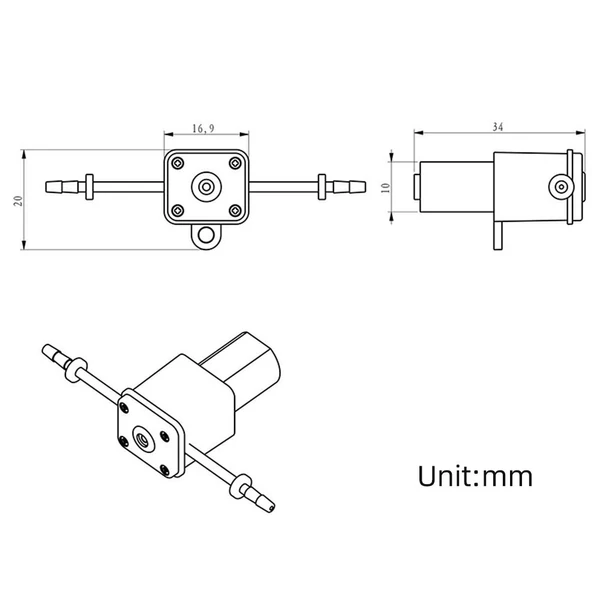 GROTHEN Perisztaltikus szivattyú, adagoló szivattyú - 6V mini szivattyú