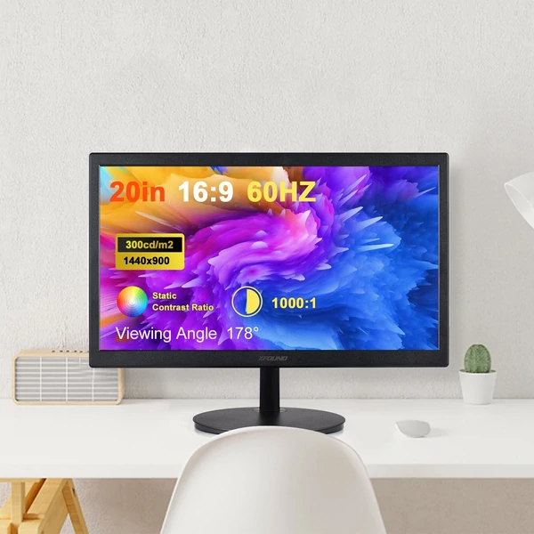 Ultravékony, 20 hüvelykes, nagy tisztaságú LED-es szem kímélő asztali monitor