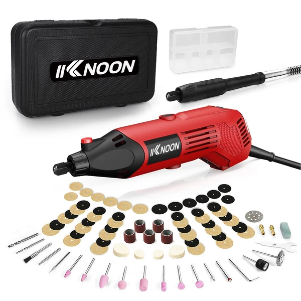 KKNOON AC forgószerszámkészlet elektromos daráló, 6 változó fordulatszám 8000-35000 ford./perc, 170 W