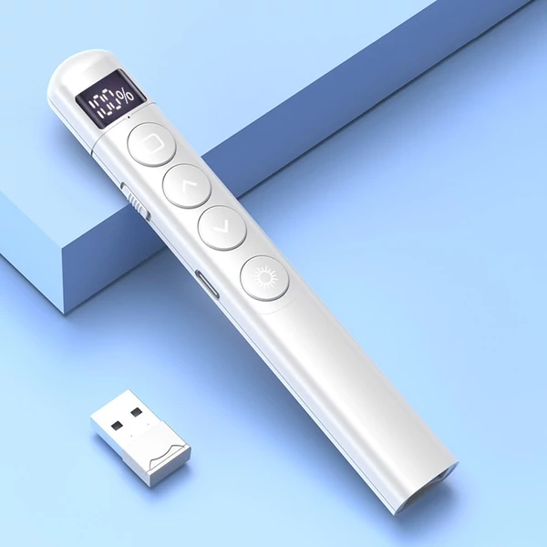 2,4G vezeték nélküli bemutató, távirányító toll, lézeres prezentációs mutató a Power Point PPT-hez - Fehér