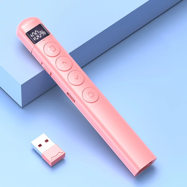 2,4G vezeték nélküli bemutató, távirányító toll, lézeres prezentációs mutató a Power Point PPT-hez - Pink