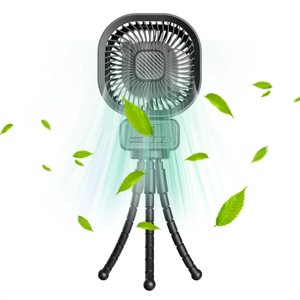 Babakocsi ventilátor rugalmas háromlábú klipszel, LED kijelzővel, klipventilátorral (rázó funkció nélkül) - Fekete