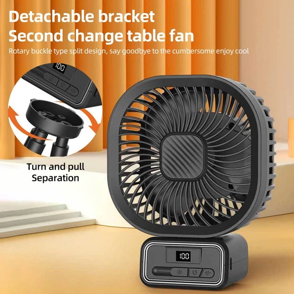 Babakocsi ventilátor rugalmas háromlábú klipszel, LED kijelzővel, klipventilátorral (rázó funkció nélkül) - Fekete