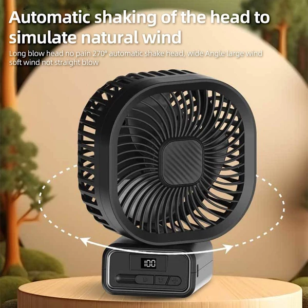 Babakocsi ventilátor rugalmas háromlábú klipszel, LED kijelzővel, klipventilátorral (rázó funkcióval) - Fekete