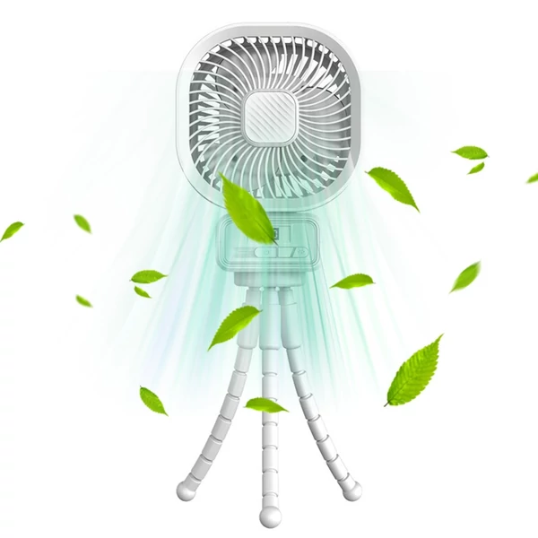 Babakocsi ventilátor rugalmas háromlábú klipszel, LED kijelzővel, klipventilátorral (rázó funkció nélkül) - Fehér