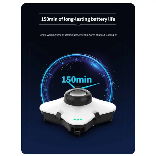 Hatékony fürdőkádtisztító robot 7500 mAh-s akkumulátorral és 150 perces üzemidővel