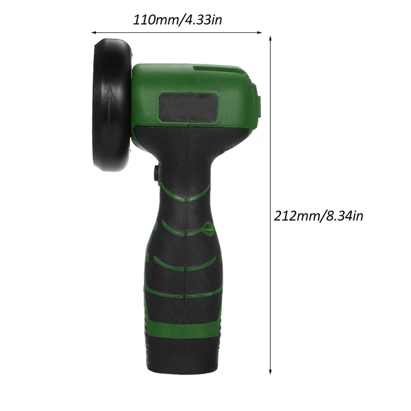 Akkus sarokcsiszoló 7000 RPM elektromos csiszolószerszám - Zöld, 1 db 16,8 V 2000 mAh akkumulátorral és vágó pengével