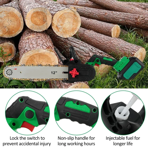 Akkus láncfűrész 4,0 Ah, kefe nélküli 20 V, 12 hüvelykes 300 mm