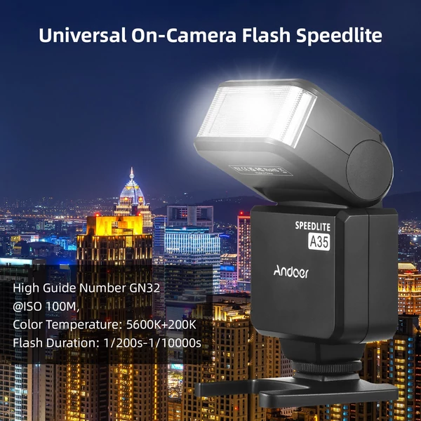 Andoer A35 univerzális fényképezőgép vaku elektronikus Speedlite