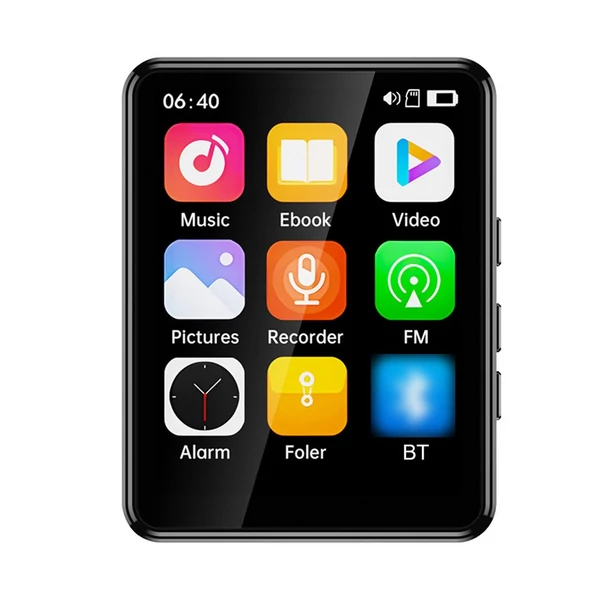 MP3 és MP4 lejátszó hangszóróval, 2,4 hüvelykes teljes érintőképernyős BT - 16GB