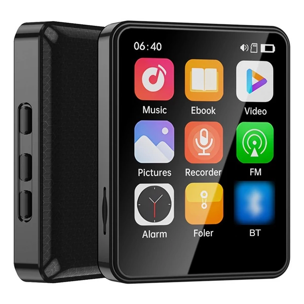 MP3 és MP4 lejátszó hangszóróval, 2,4 hüvelykes teljes érintőképernyős BT - 16GB