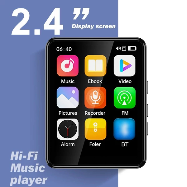 MP3 és MP4 lejátszó hangszóróval, 2,4 hüvelykes teljes érintőképernyős BT - 32GB