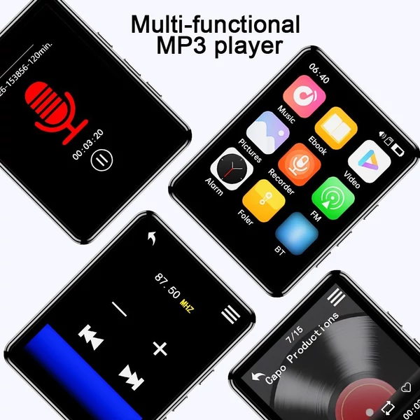 MP3 és MP4 lejátszó hangszóróval, 2,4 hüvelykes teljes érintőképernyős BT - 32GB